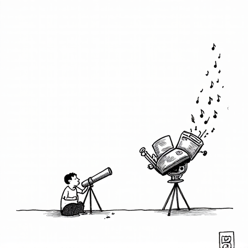 Astronomers detect powerful radio signal from space junk single-panel cartoon