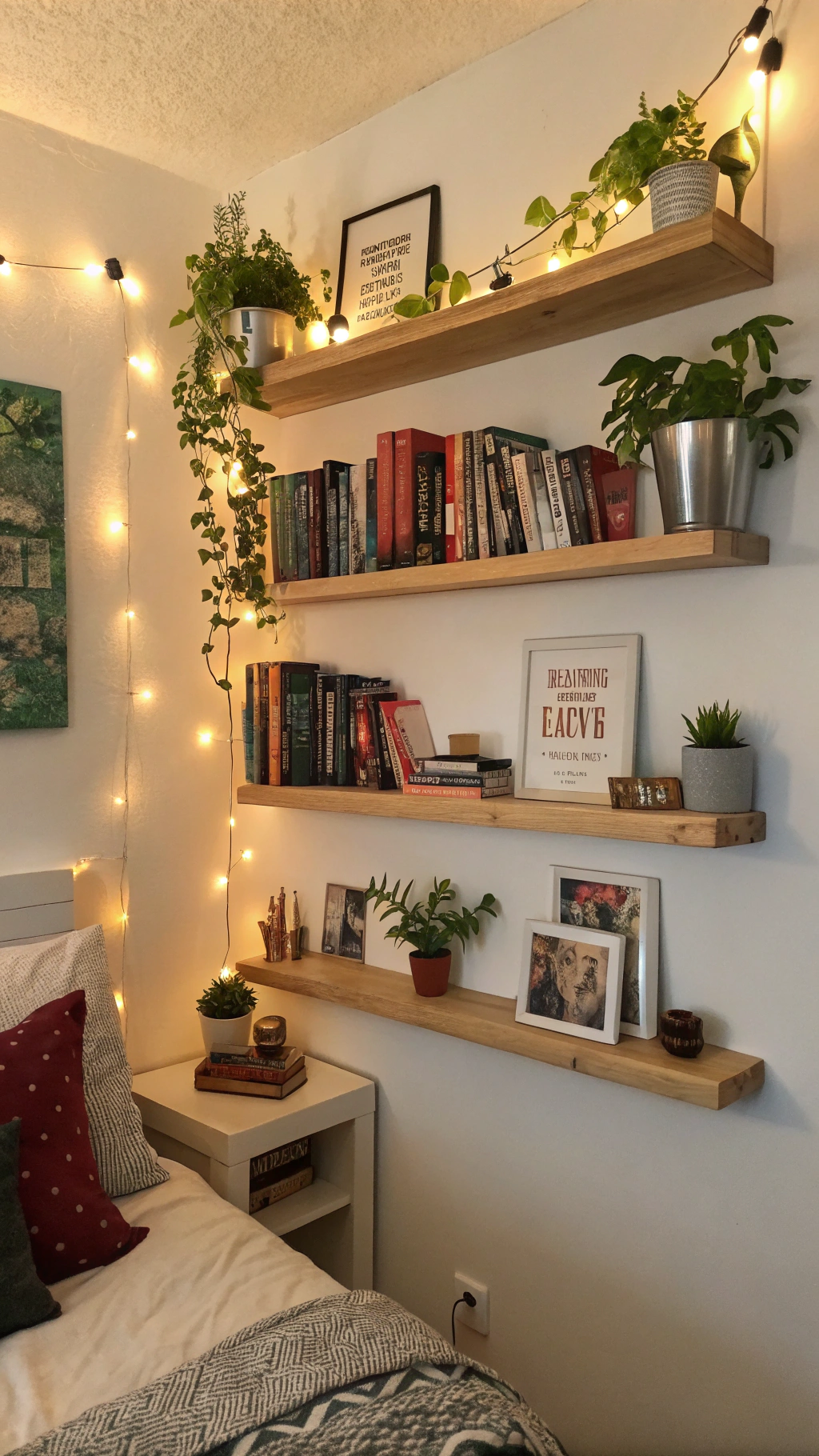 7. Incorporate Floating Bookshelves for Style and Function