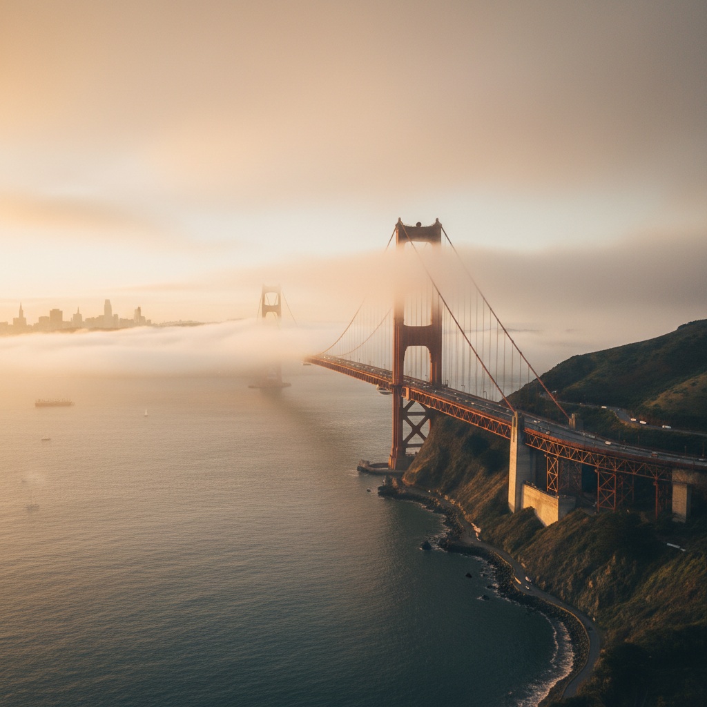 San Francisco Bridge in the morning