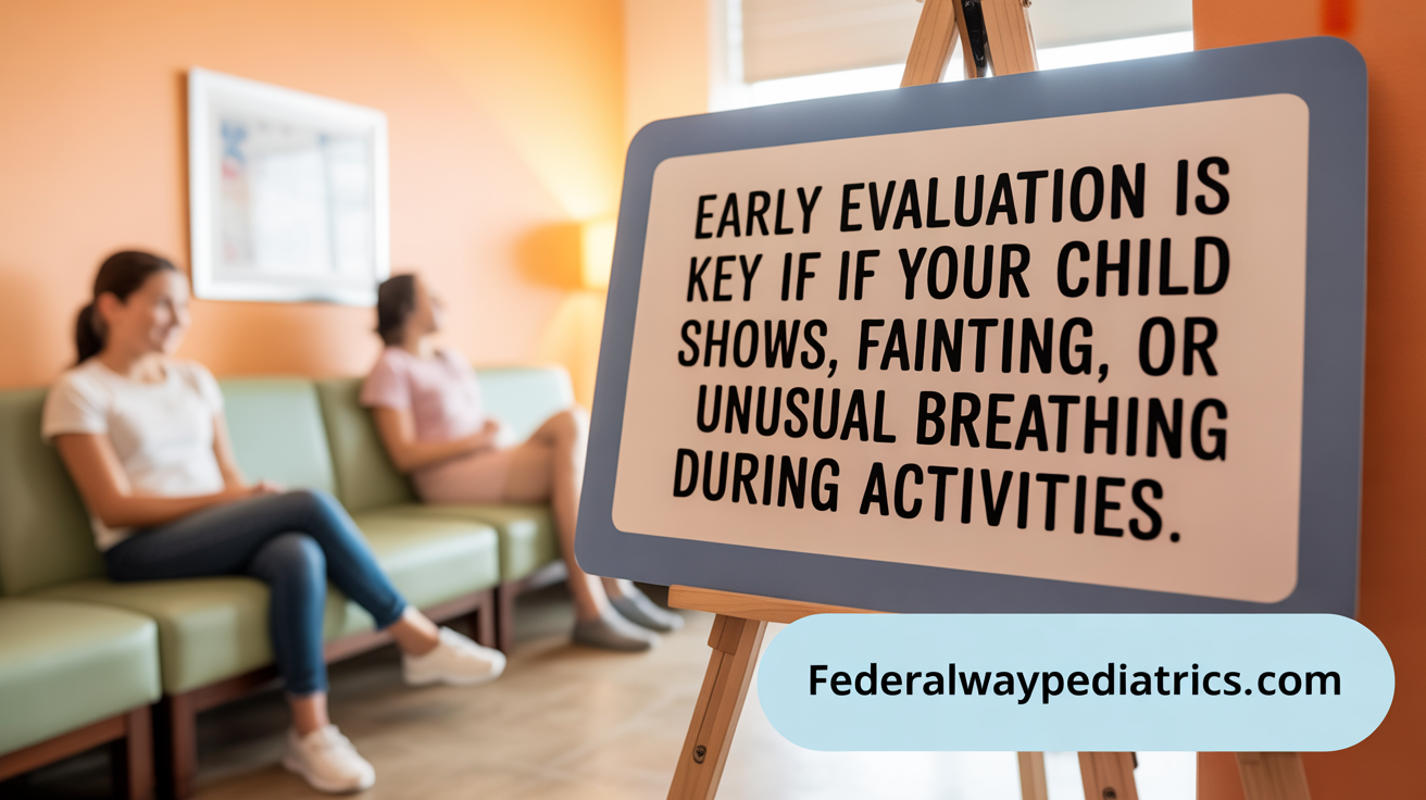 Early evaluation is key if your child shows fatigue, fainting, or unusual breathing during activities.