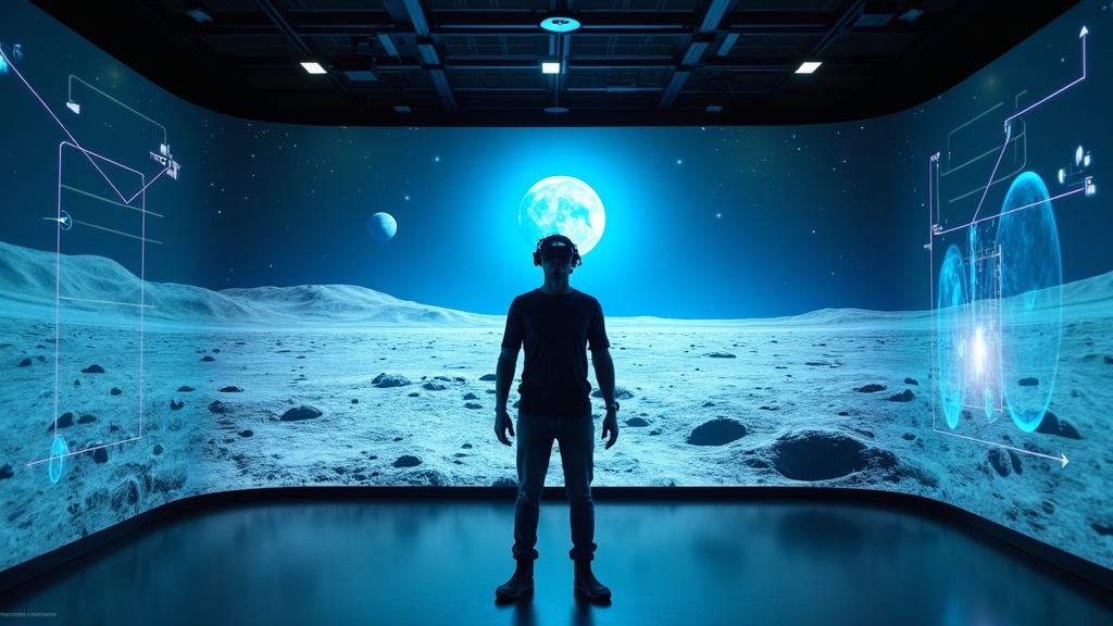 Interior de una sala de Virtual Zone donde se vive una experiencia virtual inmersiva