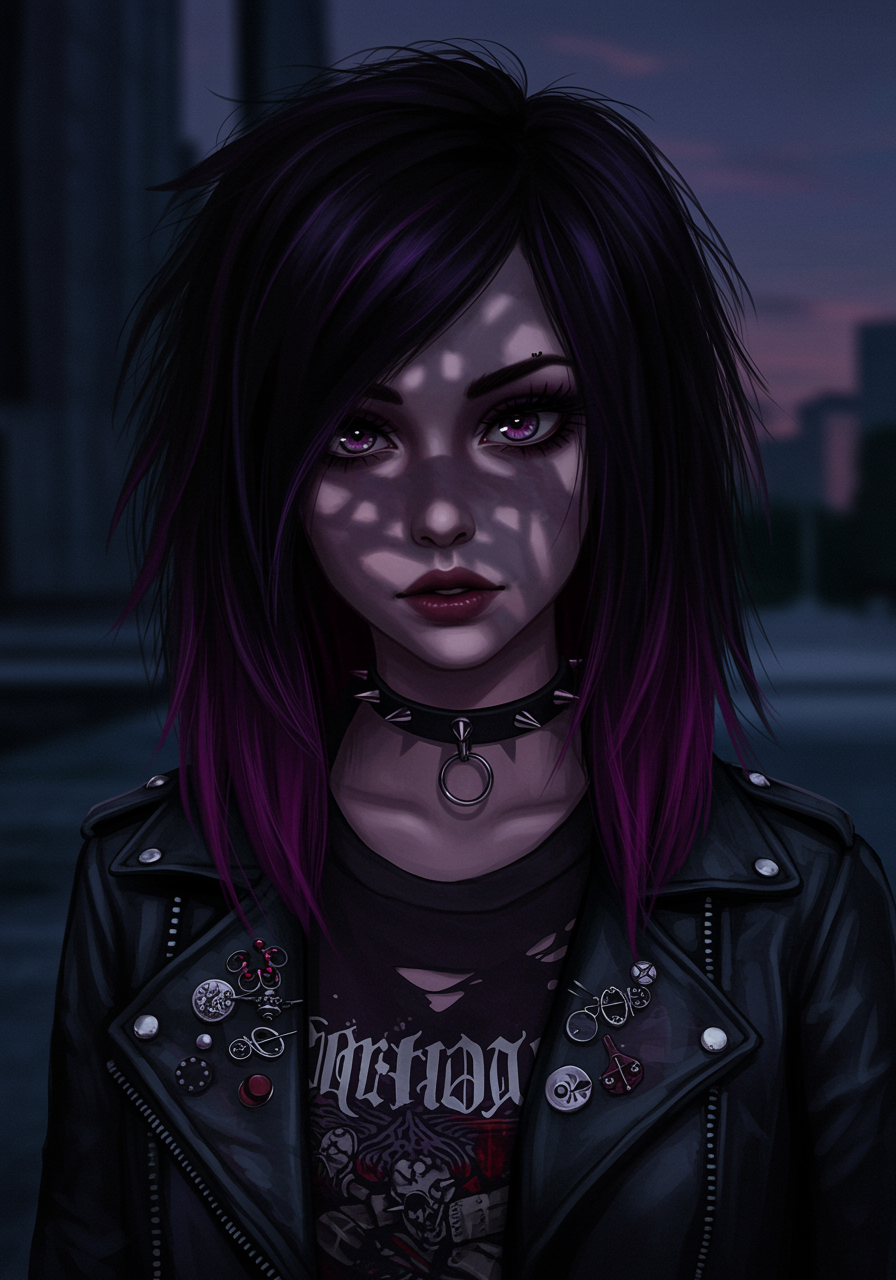 dark aesthetic emo anime girl pfp
