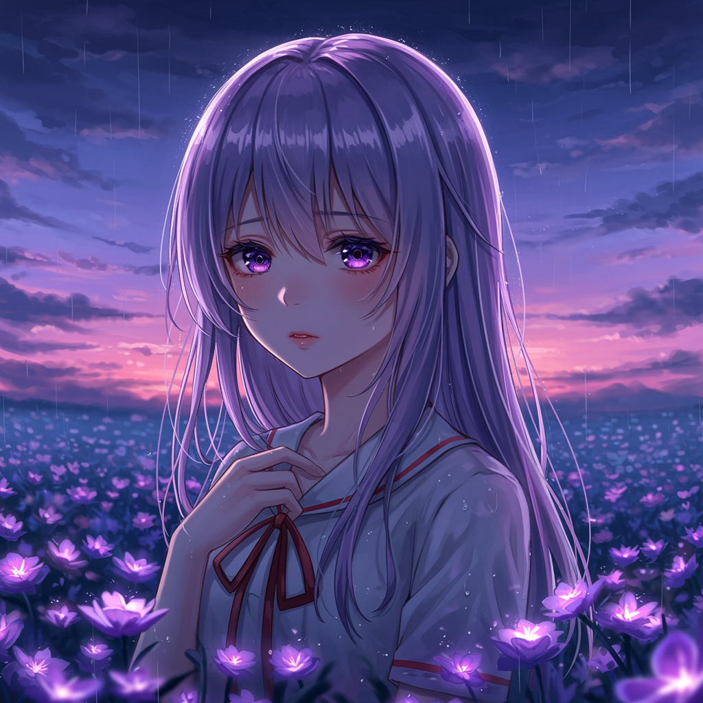 sad anime pfp girl