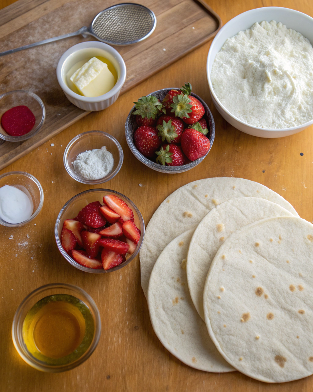 Strawberry Cheesecake Chimichangas Ingredients