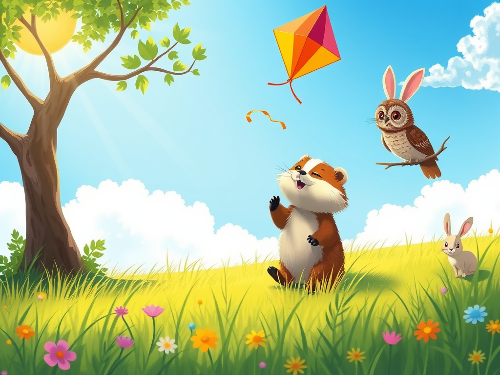 Buzzy the Badger and His Flying Kite