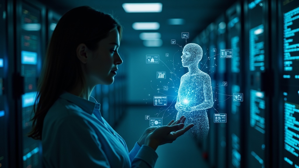 El futuro del trabajo moldeado por la inteligencia artificial, ilustrando el desafío de cómo la IA reemplaza empleados bancarios.
