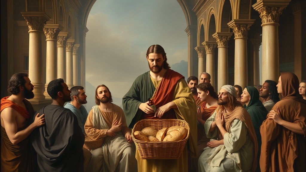 Allegorical healing scene in Renaissance style