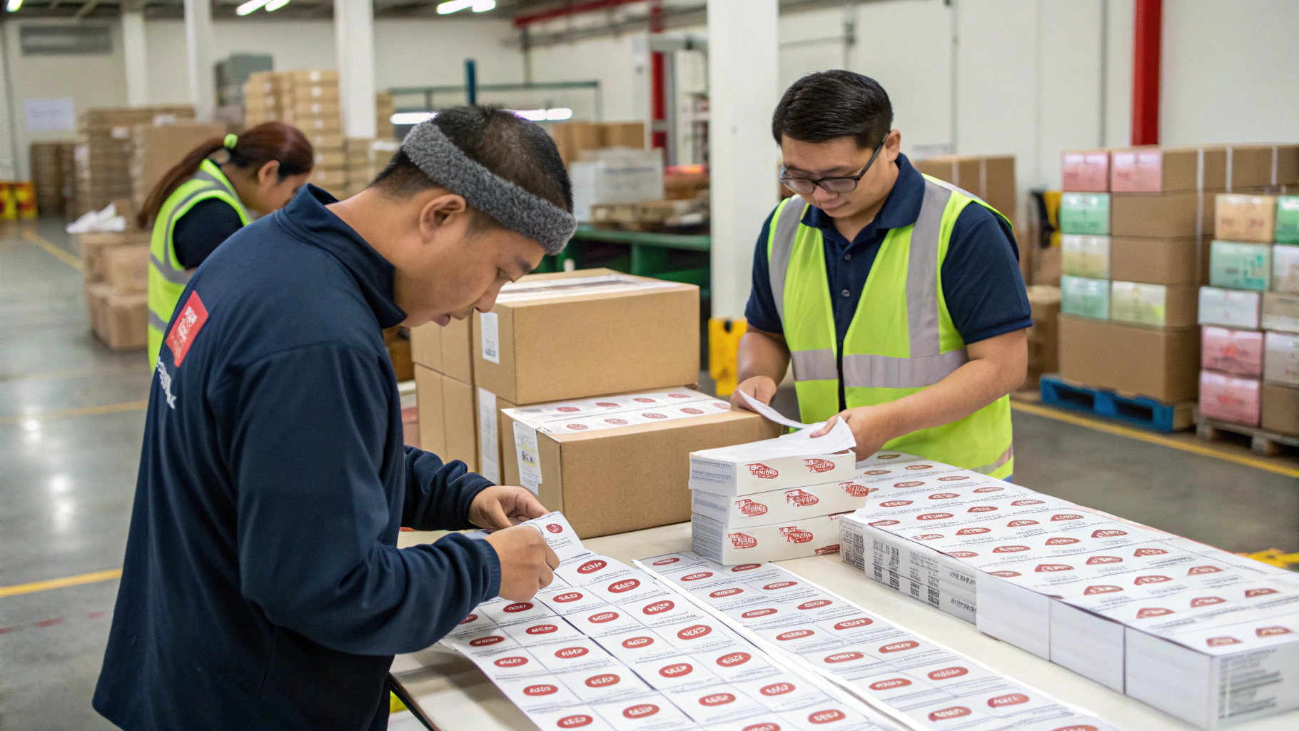 Kiểm tra và giao hàng sticker tại Kimconcept
