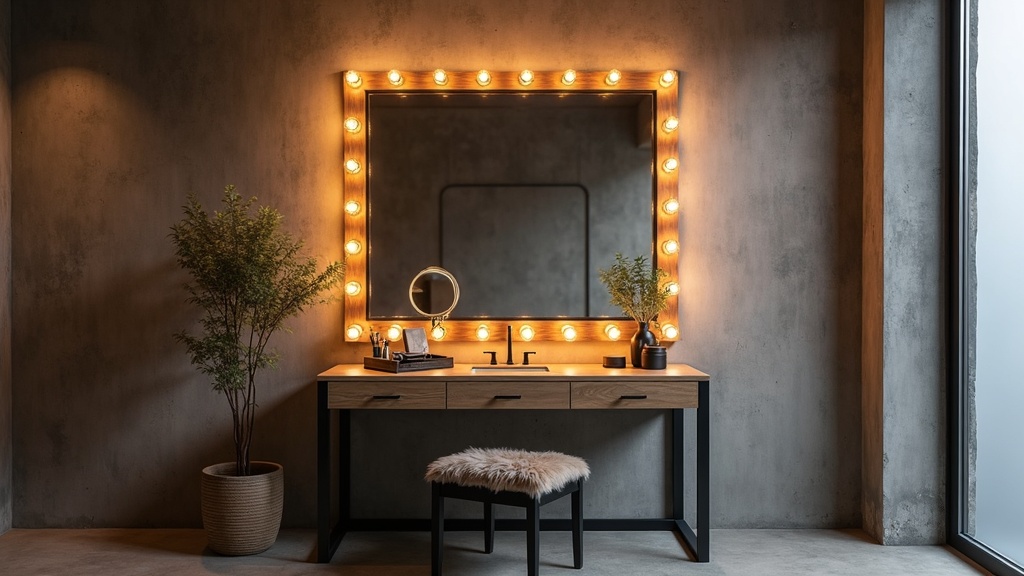 Как выбрать и разместить гримерное зеркало с лампами в стиле лофт: хитрости для идеальной макияжной зоны и интерьера