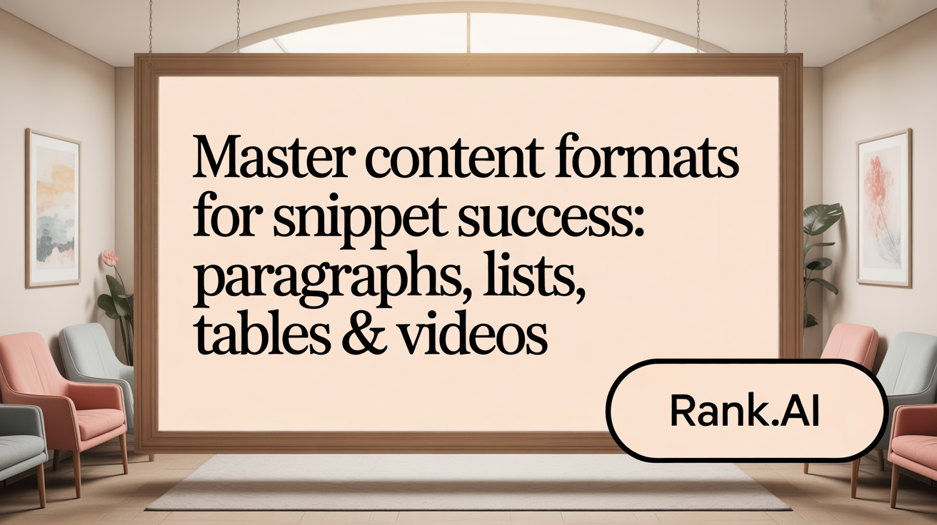 Master Content Formats for Snippet Success: Paragraphs, Lists, Tables & Videos