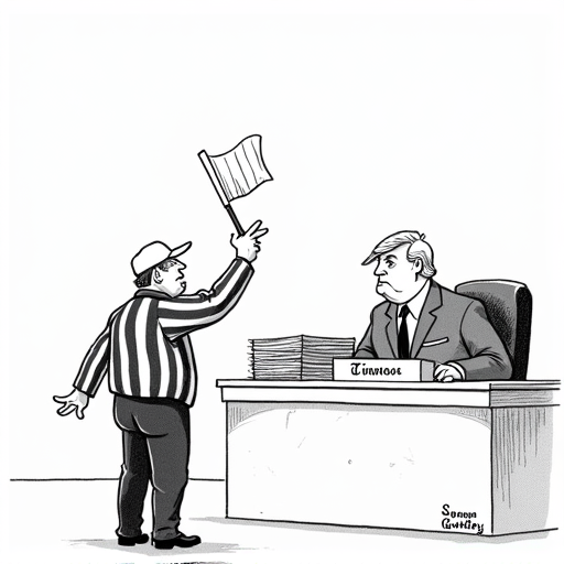 Fourth Judge Blocks Trump's Order Against Law Firm single-panel cartoon