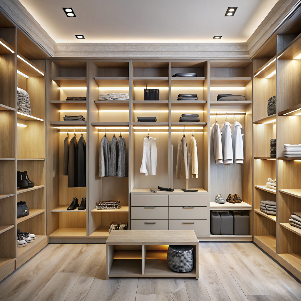 Modern Closet Design with Organized Spaces Modern Closet Design with Organized Spaces
