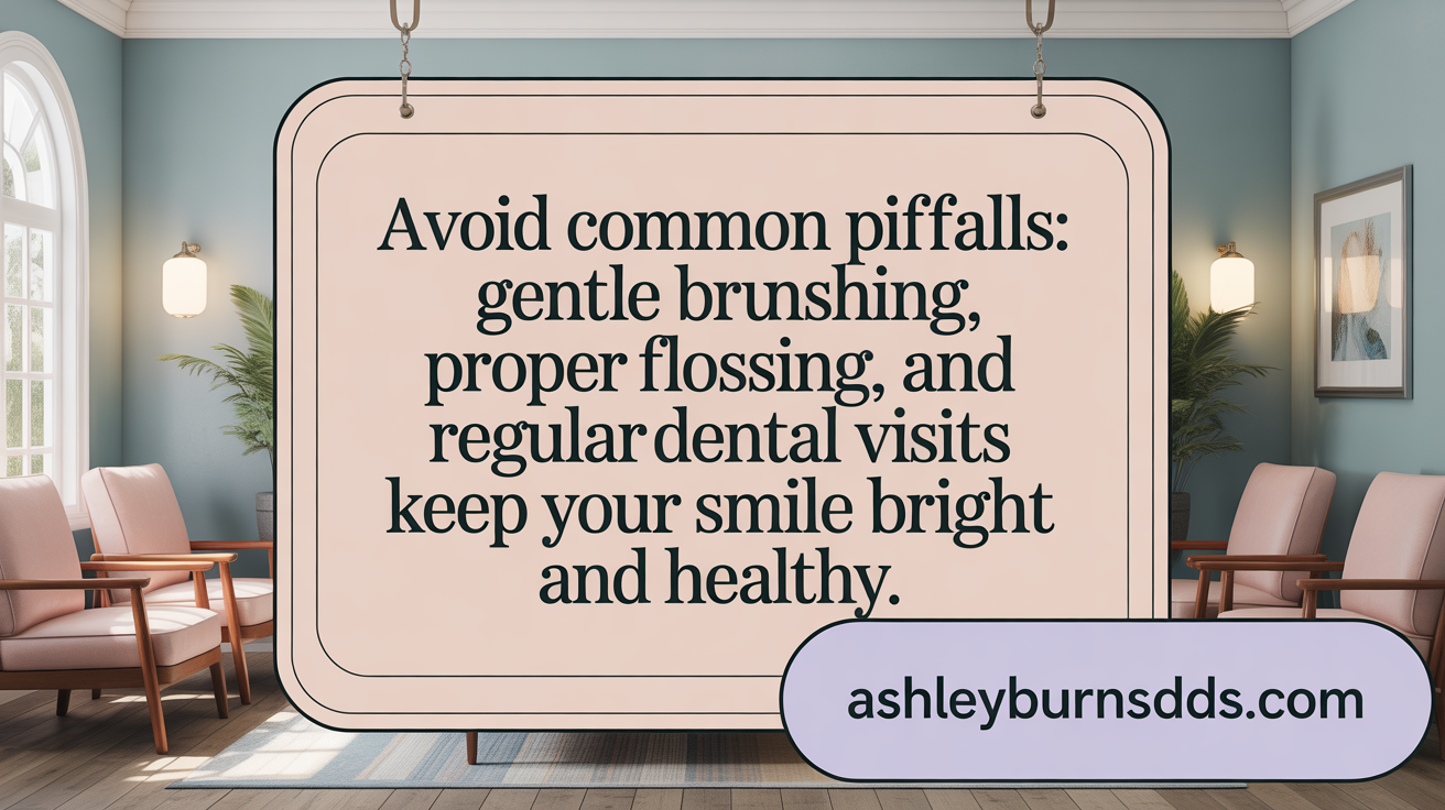 Avoid common pitfalls: gentle brushing, proper flossing, and regular dental visits keep your smile bright.