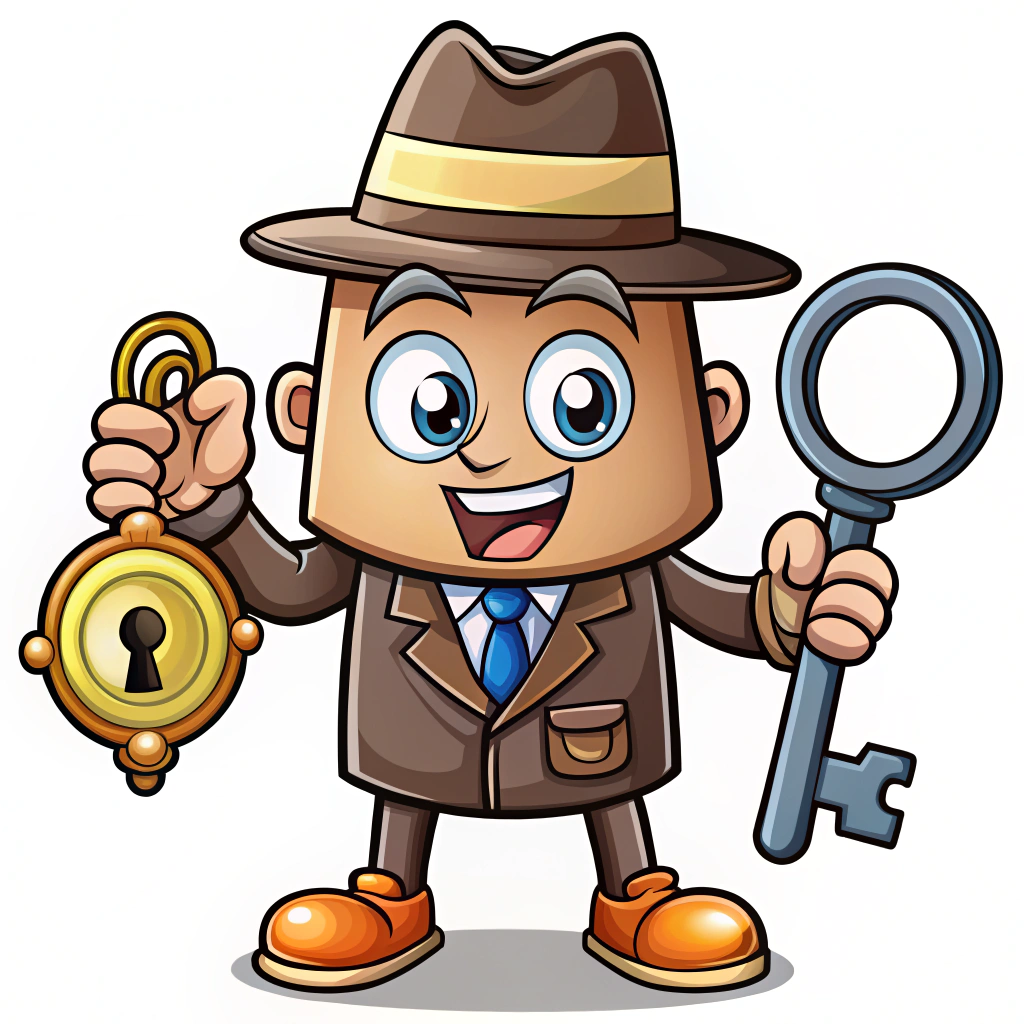 Cartoon Mascot for Escape Room: Mysterious & Playful Cartoon Mascot for Escape Room: Mysterious & Playful