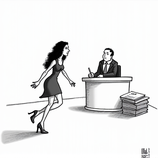 Teresa Giudice Walks Out of Interview Over Tax Questions single-panel cartoon