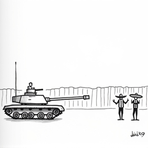 Mexico rejects Trump's military plan against drug cartels single-panel cartoon