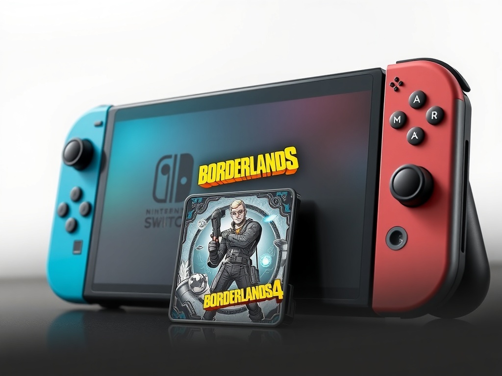 کنسول نینتندو سوییچ 2 با جوی‌کان‌های جدید و لوگوی Borderlands 4