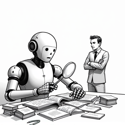 Judge rules AI firm can use copyrighted books single-panel cartoon