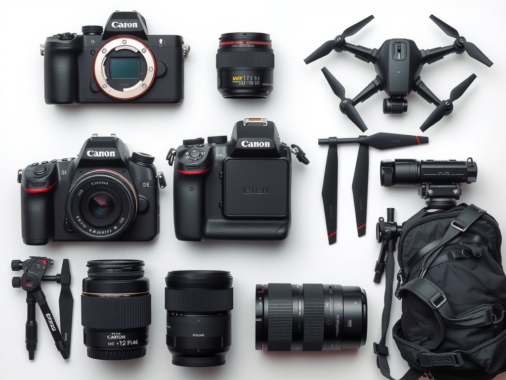 نمایی نزدیک از یک دوربین عکاسی با لنز و پس‌زمینه‌ای از نورهای بوکه، نمادی از تمرکز بر کیفیت تصویر در نقد و بررسی تجهیزات عکاسی.