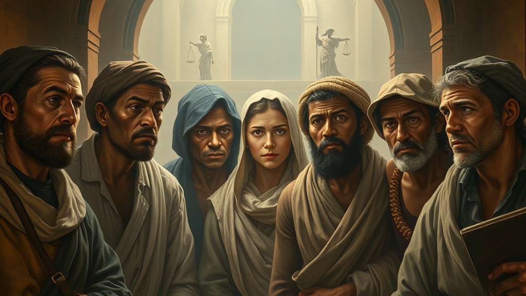 이주노동자의 고난을 상징적이고 은유적으로 표현한 그림