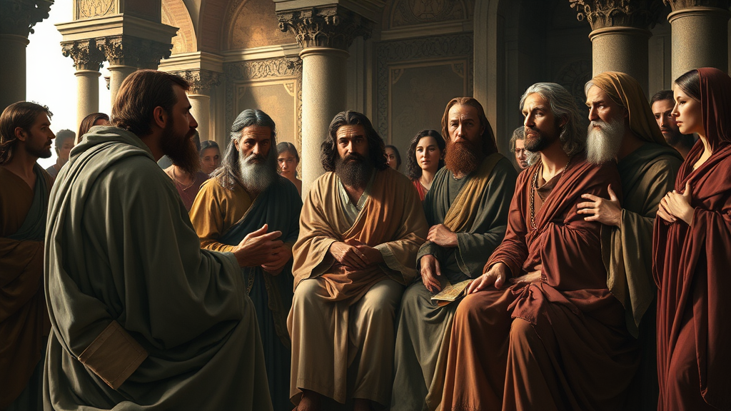 성경적인 주제를 담은 깊이 있는 성찰 장면