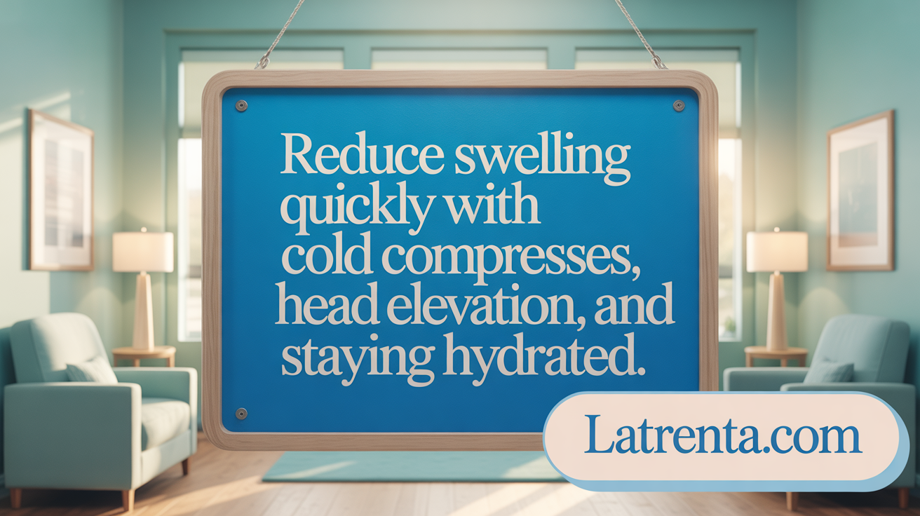 Reduce swelling quickly with cold compresses, head elevation, and staying hydrated.
