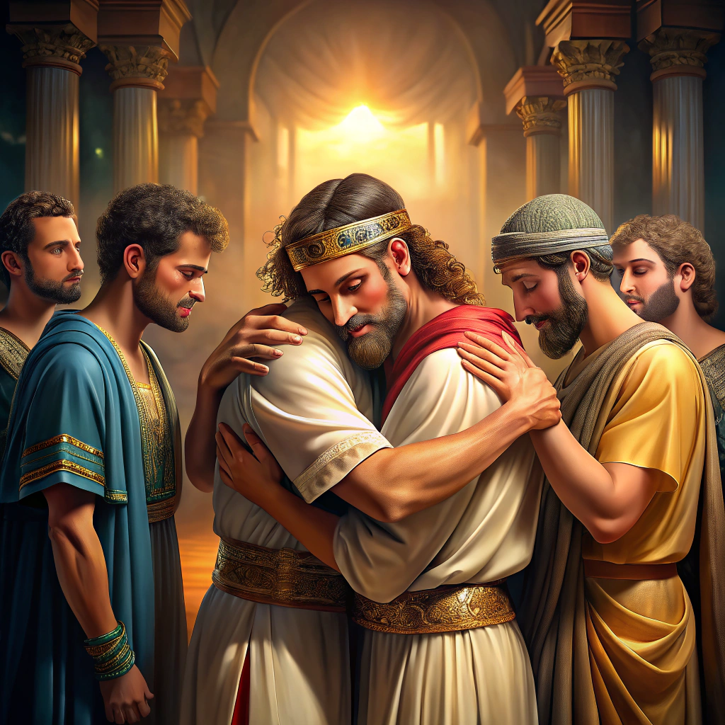 Image depicting Joseph forgiving his brothers