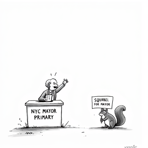 Zohran Mamdani Leads in New York Democratic Primary single-panel cartoon