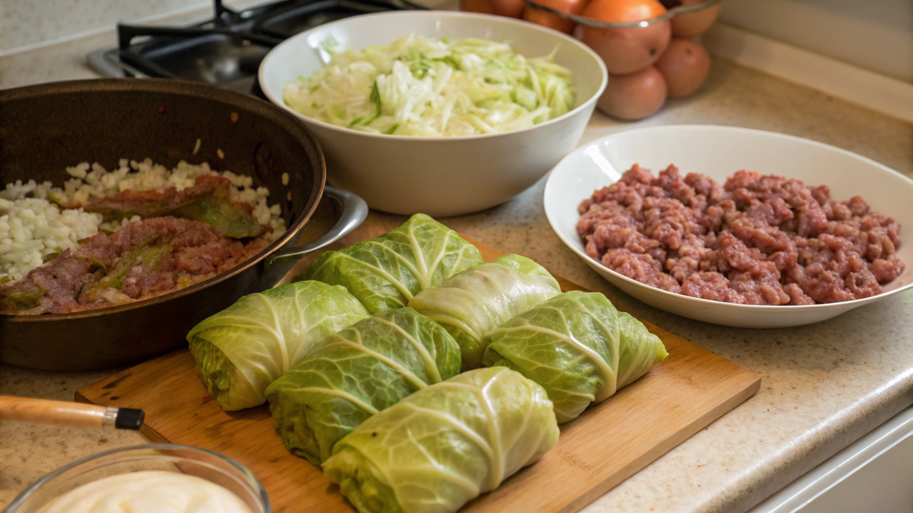 Preparing Gołąbki