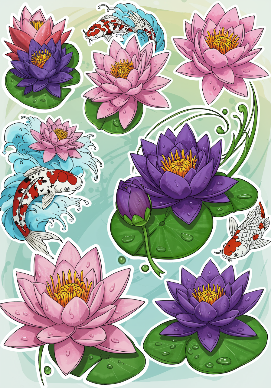 water lily tattoo