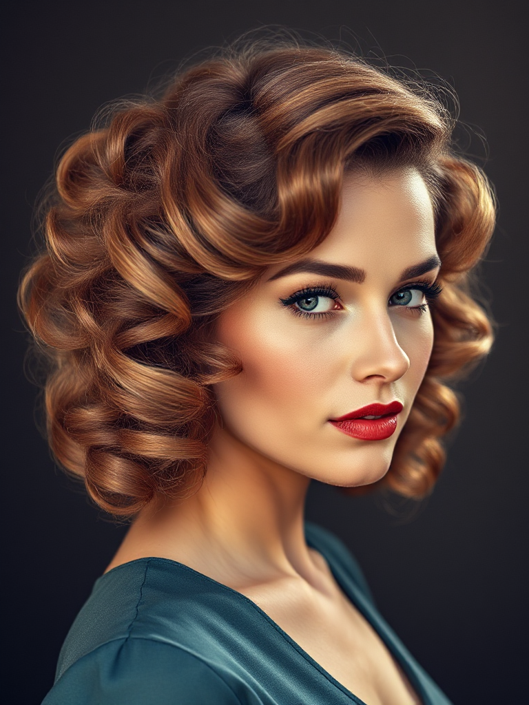 Vintage Curls with Side Part