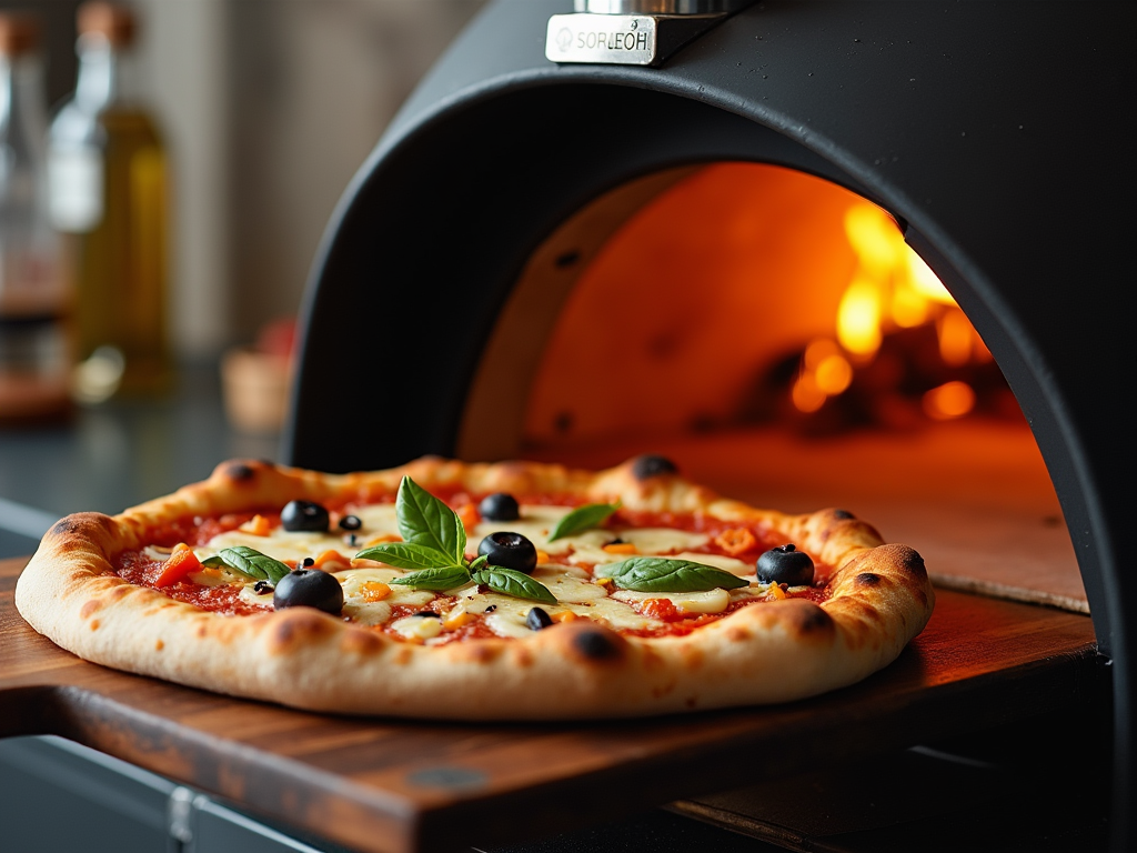Indoor pizza oven on a kitchen counter