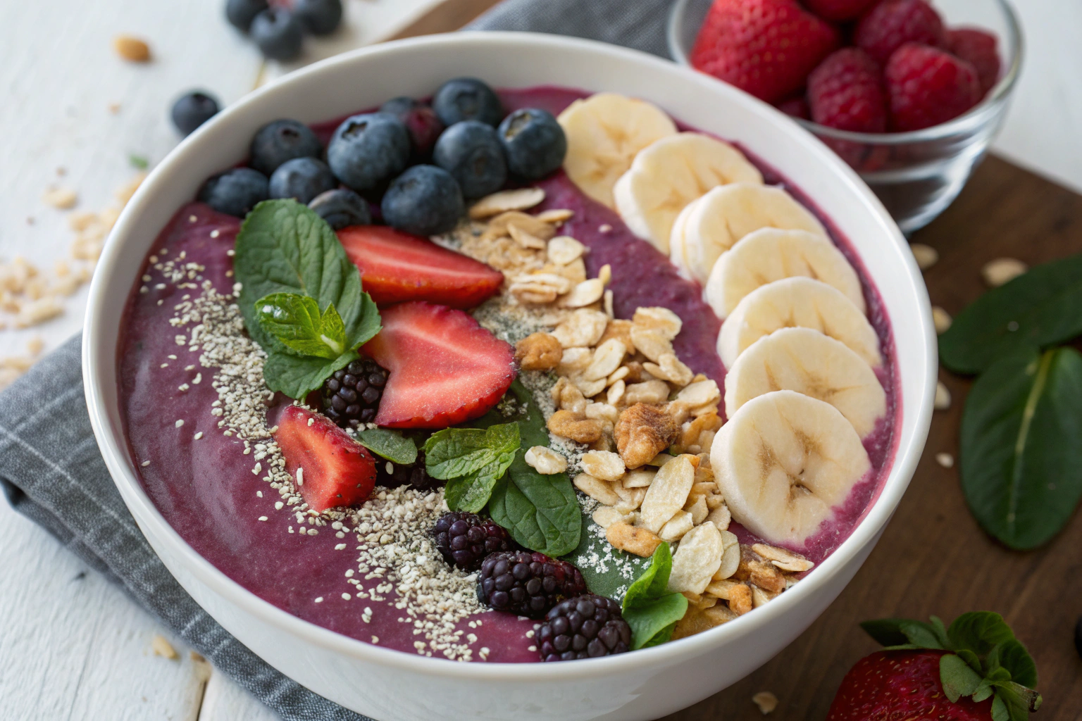 Smoothie Bowls with Superfoods Ingredients