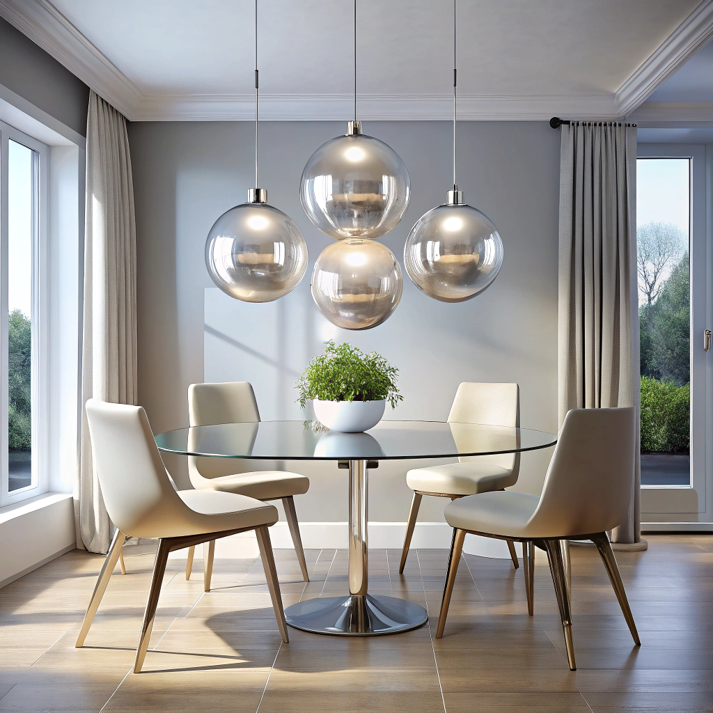 Elegant Modern Dining Room with Chrome Accents