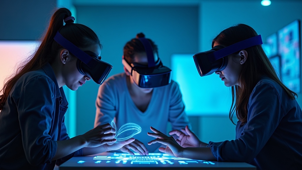 Vista detallada de los gráficos futuristas y la ambientación del escape room HUXLEY Ubisoft, mostrando la calidad visual de la experiencia.