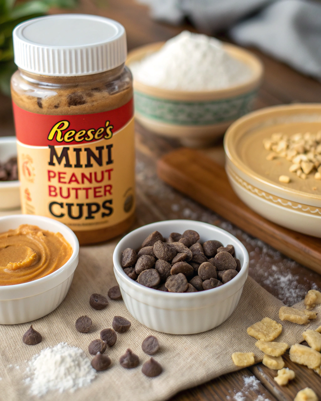 Reese's Peanut Butter Chocolate Chip Cookie Bites Ingredients