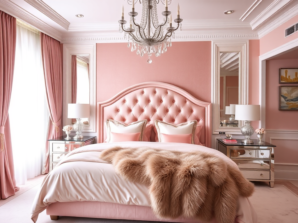 5. Create a Glamorous Pink Retreat with Luxe Details