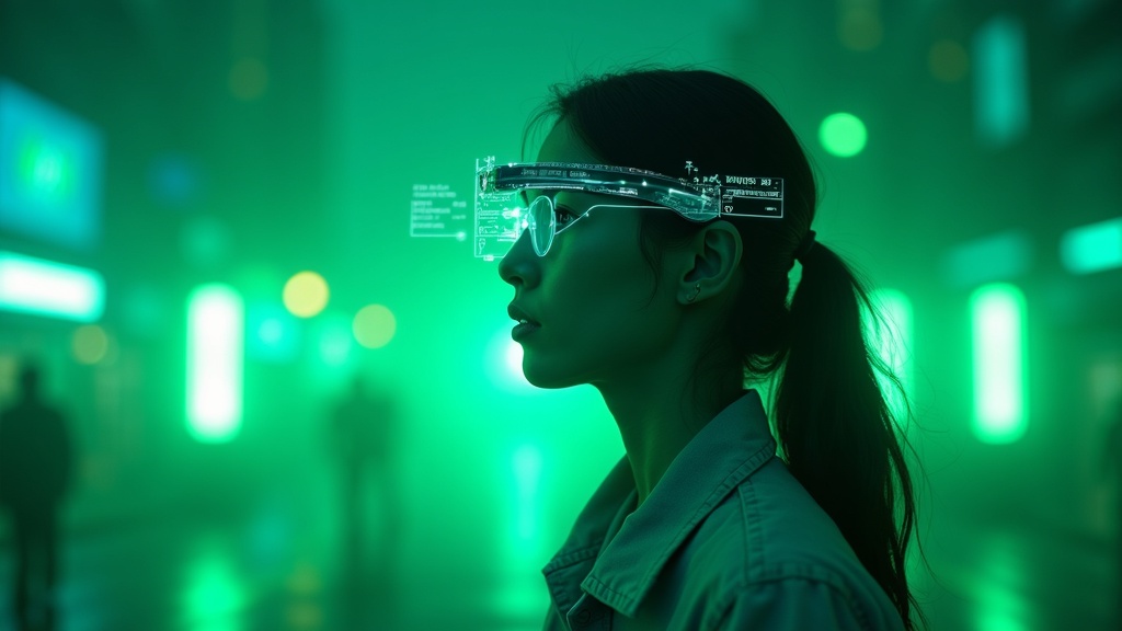 Detalle de las patillas y la tecnología micro-LED de las gafas inteligentes Rokid Glasses en su campaña de Kickstarter.