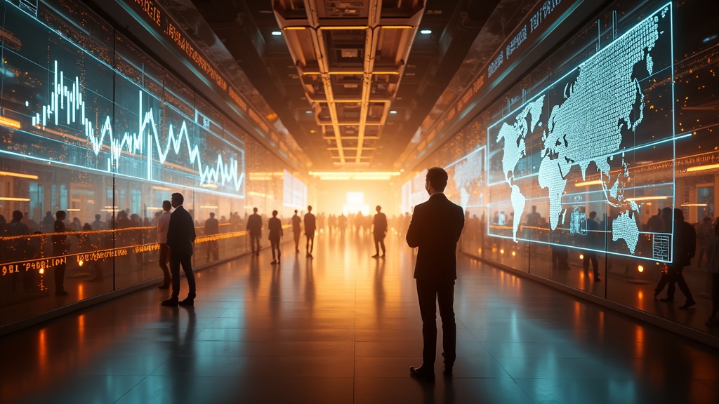 Gráfico de análisis predictivo que ilustra la IA transformación sector financiero en los mercados de valores.