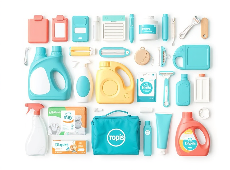 A collection of diverse, instantly recognizable household product icons (like a bottle of detergent, a pack of diapers, a razor, a tube of toothpaste) arranged in a pattern that suggests stability and reliability, perhaps on a simple background.