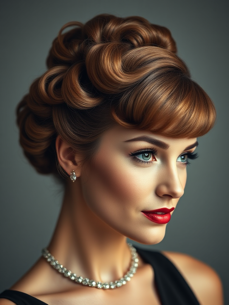 Vintage Pin-Up Hair with Bangs