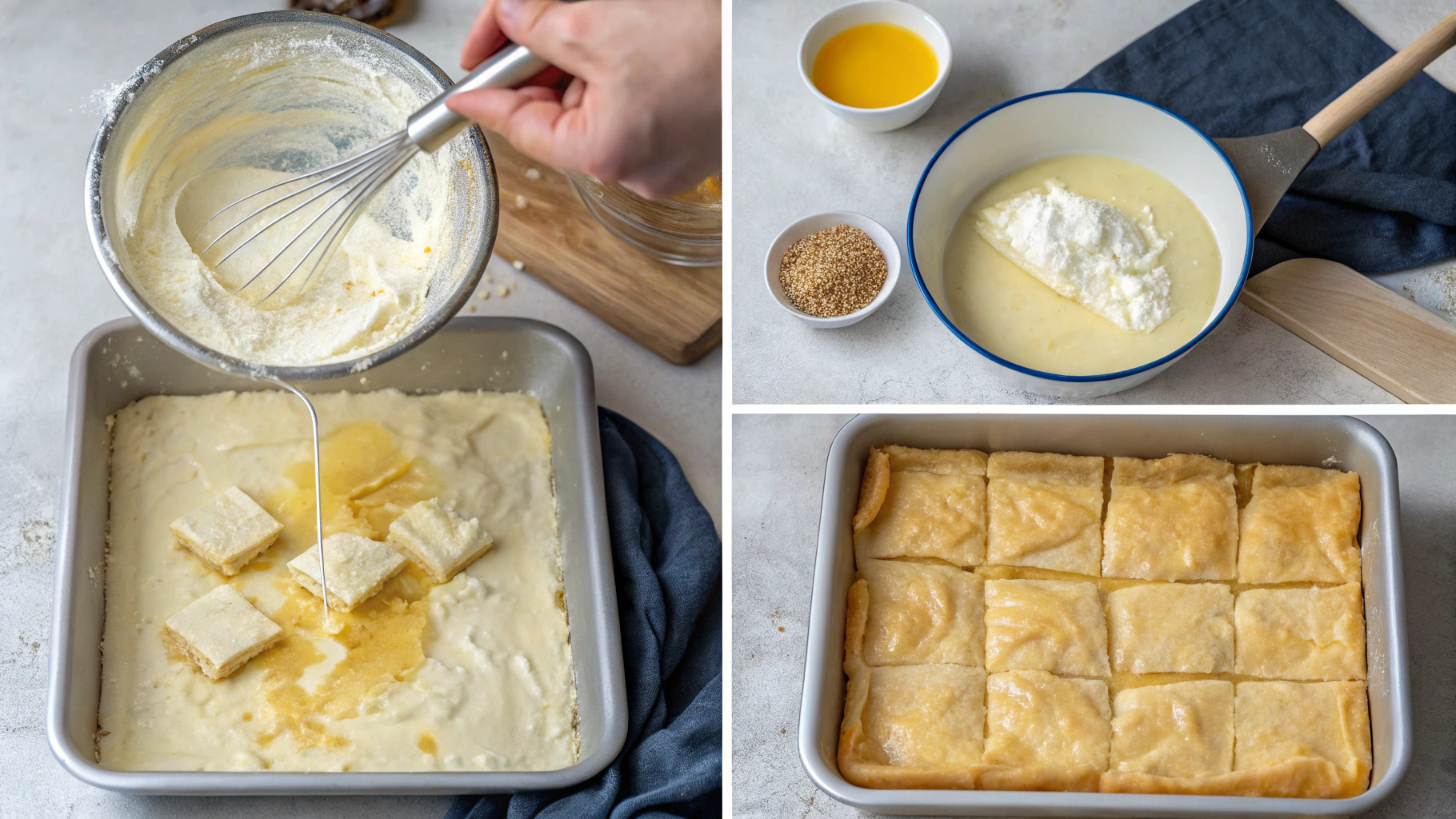 Making the custard filling for Galaktoboureko
