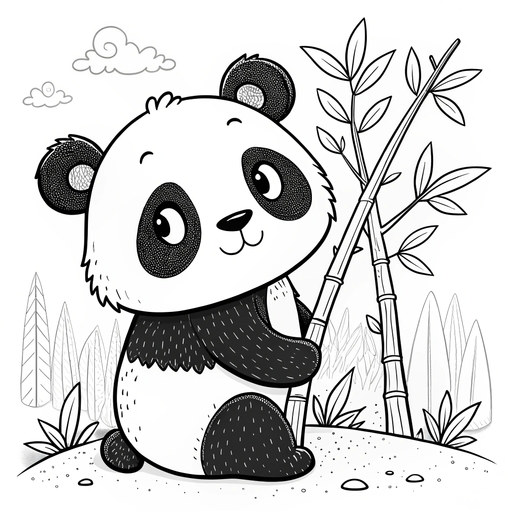 kawaii panda coloring pages