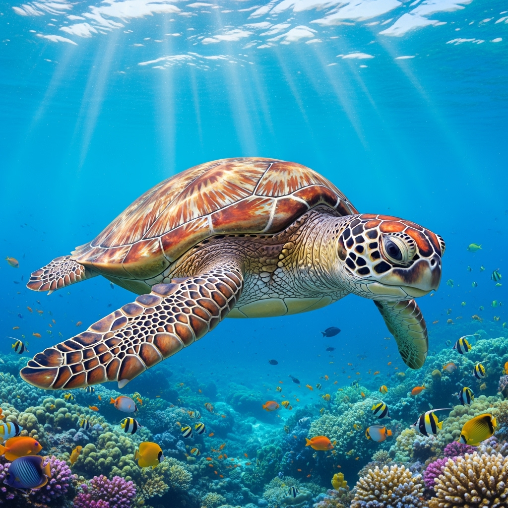 A sea turtle