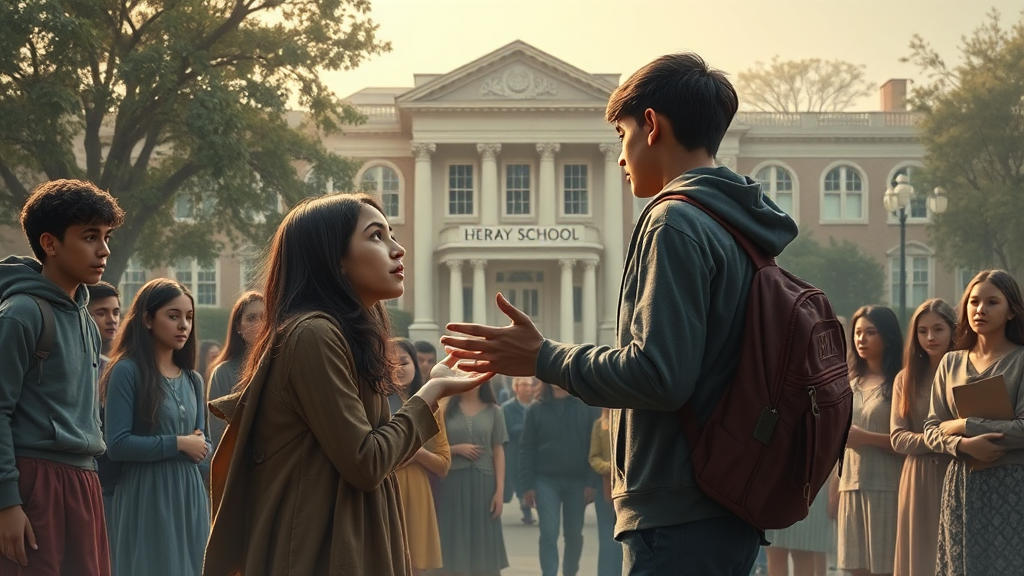 학교폭력 문제를 상징적으로 표현한 이미지