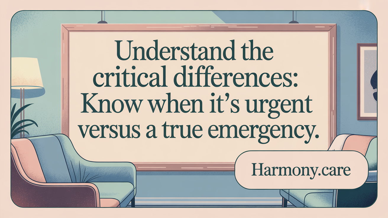 Understand the critical differences: Know when it's urgent versus a true emergency.