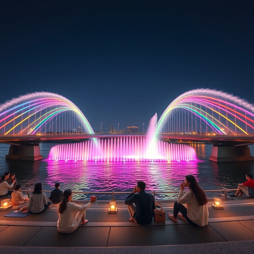 Banpo Bridge Moonlight Fountain: A Riverside Fantasy