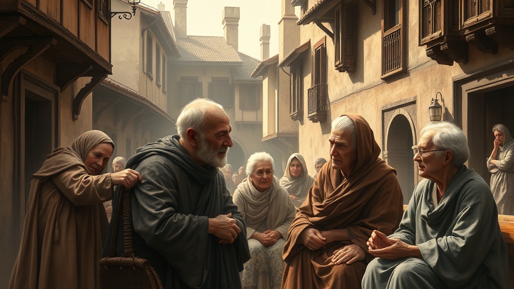 노인 공동체의 안전과 존엄성을 상징적으로 표현