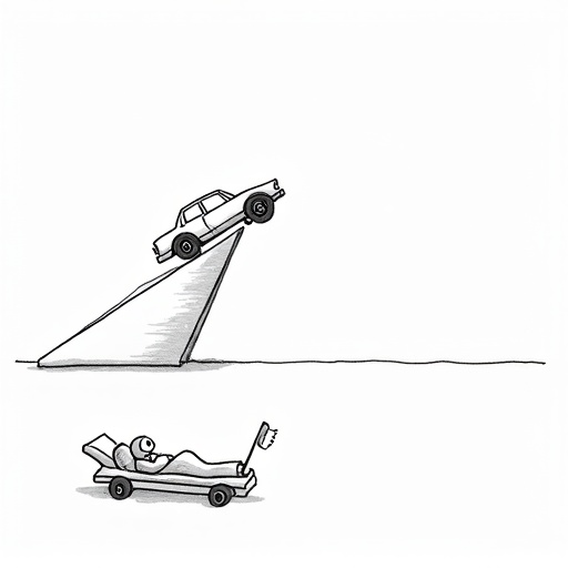 Connor Zilisch Hospitalized After Fall in Victory Lane single-panel cartoon