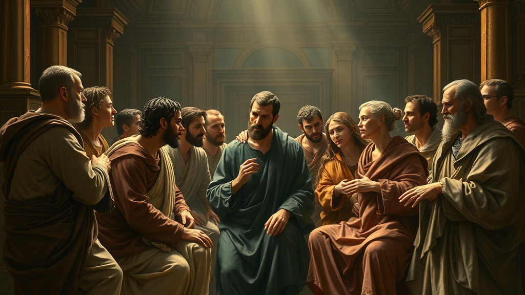 경제 회복과 규제 개혁을 종교적 장면으로 형상화한 두 번째 이미지